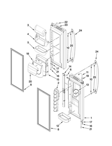 Refrigerator Door Parts Diagram and Parts List for AFI2538AES6  Amana Refrigerator