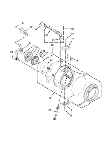 Tub And Basket Parts Diagram and Parts List for NFW5700BW0  Amana Washer