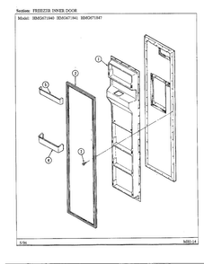 Freezer Inner Door Diagram and Parts List for 671840  Admiral Refrigerator