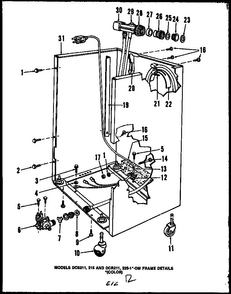 Section 4 Diagram and Parts List for DUR208-19-CL  Caloric Dishwasher