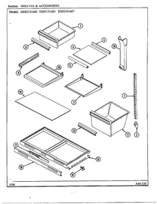 Shelves/accessories Diagram and Parts List for HMG191660  Admiral Refrigerator
