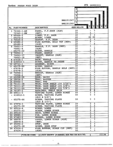 Fresh Food Door Page 2 Diagram and Parts List for 191347  Admiral Refrigerator