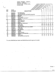 Tub Parts Page 2 Diagram and Parts List for P7804719W  Amana Washer