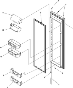 Refrigerator Door Diagram and Parts List for ACD2232HRB0  Amana Refrigerator