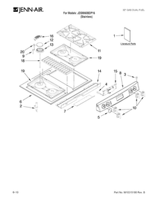 Cooktop Parts Diagram and Parts List for JDS8860BDP16  Jenn-Air Range
