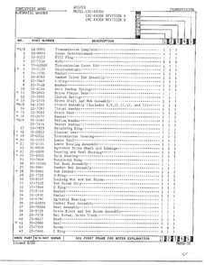 Transmission Page 2 Diagram and Parts List for 6430 LOT A REV B Norge Washer