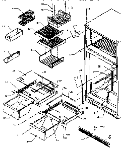 Shelves And Accessories Diagram and Parts List for TX21R-P1157605W  Amana Refrigerator