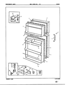 Doors Diagram and Parts List for 14090A  Admiral Refrigerator