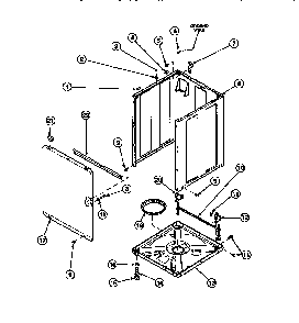 Front Panel, Base Assembly And Cabinet Assembly Diagram and Parts List for CW8202W2-PCW8202W2B  Crosley Washer