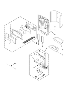 Dispenser Front Parts Diagram and Parts List for MFI2665XEB6  Maytag Refrigerator