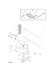 System Diagram and Parts List for CFC224QWA  Crosley Freezer
