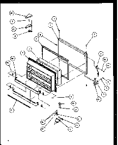 Freezer Door Diagram and Parts List for TG18RBW-P1158303WW  Amana Refrigerator