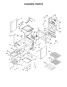 Chassis Parts Diagram and Parts List for JES1750EB0  Jenn-Air Range
