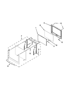 Upper Oven Door Diagram and Parts List for MEW7630AB01  Maytag Wall Oven