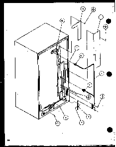 Cabinet Back Diagram and Parts List for SX22J-P1116004W  Amana Refrigerator