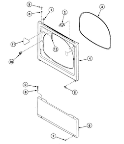 Front Panel Diagram and Parts List for SSG709LF  Speed Queen Dryer