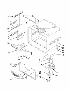 Freezer Liner Parts Diagram and Parts List for G37025PEAW3  Maytag Refrigerator
