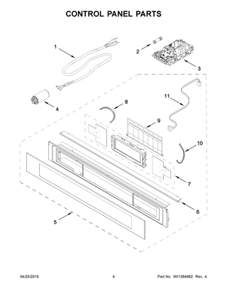 Control Panel Parts Diagram and Parts List for JJW6024HM0  Maytag Wall Oven