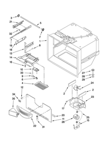 Freezer Liner Parts Diagram and Parts List for JFC2089WTB0  Jenn-Air Refrigerator