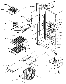 Freezer Shelving And Refrigerator Light Diagram and Parts List for SZDE27N-P1162205W  Amana Refrigerator