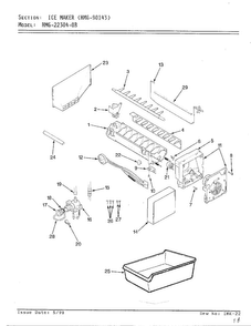 Ice Maker Diagram and Parts List for 22304-0B  Admiral Refrigerator