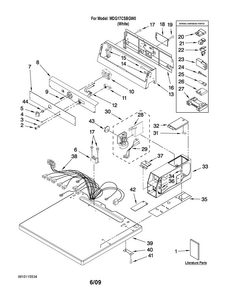 Top And Console Parts Diagram and Parts List for MDG17CSBGW0  Maytag Dryer