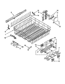 Upper Rack And Track Parts Diagram and Parts List for JDB3600AWX5  Jenn-Air Dishwasher