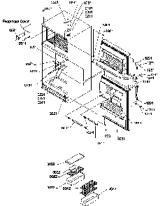 Door, Hinges And Accessories Diagram and Parts List for TA20TW-P1306101WW  Amana Refrigerator