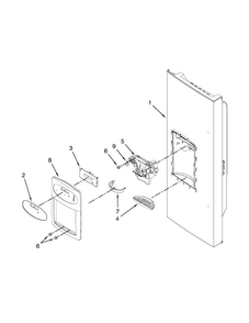 Dispenser Front Parts Diagram and Parts List for AFI2538AEB4  Amana Refrigerator