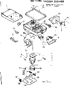 Base Assembly Diagram and Parts List for 11629842  Kenmore Canister Vacuum