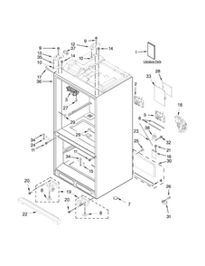 Cabinet Parts Diagram and Parts List for MFT2574DEM01  Maytag Refrigerator