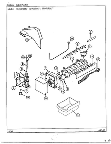 Ice Maker Diagram and Parts List for 191650  Admiral Refrigerator