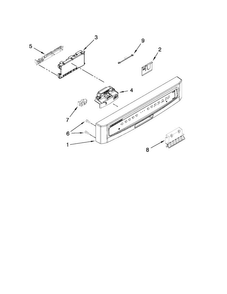 Control Panel And Latch Parts Diagram and Parts List for MDB7749SAW0  Maytag Dishwasher