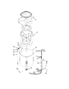 Basket And Tub Parts Diagram and Parts List for MVWX700XW2  Maytag Washer