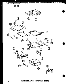 Refrigerator Interior Parts Diagram and Parts List for SRI19E-C-P74870-5WC  Amana Refrigerator