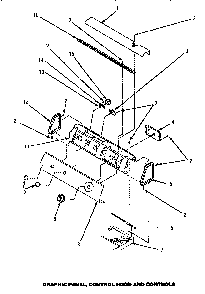 Graphic Panel, Control Hood & Controls Diagram and Parts List for LG4309L P1163504WL Amana Dryer