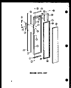 Freezer Door Assy Diagram and Parts List for SD19A-C-P60350-7WC  Amana Refrigerator