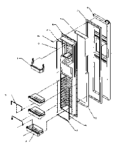 Freezer Door Diagram and Parts List for SPD22NL-P1181306WL  Amana Refrigerator