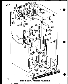 Refrigerator Freezer Functional Diagram and Parts List for SLDI22F-1-P75400-14W  Amana Refrigerator