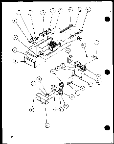 Ice Bucket And Ice Maker Diagram and Parts List for SZDE20KB-P1117602W  Amana Refrigerator