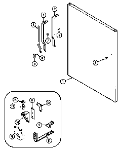 Fresh Food Outer Door Diagram and Parts List for GT19A43LV  Maytag Refrigerator