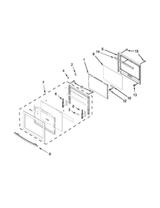 Upper Oven Door Parts Diagram and Parts List for JJW2730DS00  Jenn-Air Wall Oven