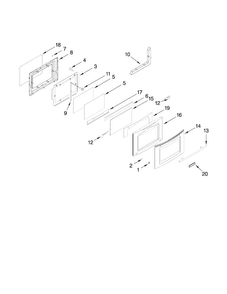 Door Parts Diagram and Parts List for JES9750CAB00  Jenn-Air Range