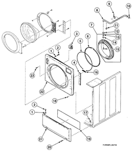 Front Assy Diagram and Parts List for SWFX71QN1127  Speed Queen Washer