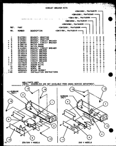 Circuit Breaker Kits Diagram and Parts List for WS900AD P6978503R Amana Air Conditioner