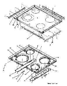 Rangetop Diagram and Parts List for ARH664E-P1130981NE  Amana Range