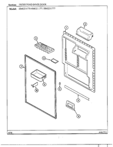 Fresh Food Inner Door Diagram and Parts List for HMG211770  Admiral Refrigerator