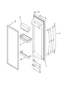Refrigerator Door Parts Diagram and Parts List for MSD2272VEB00  Maytag Refrigerator