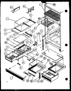 Cabinet Shelving Diagram and Parts List for TZI21Q2E-P1111714WE  Amana Refrigerator