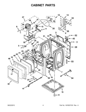 03 - Cabinet Parts Diagram and Parts List for YMEDB980BG0  Maytag Dryer